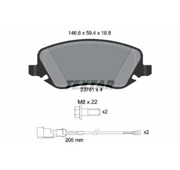 Sada brzdových destiček, kotoučová brzda TEXTAR 2376101