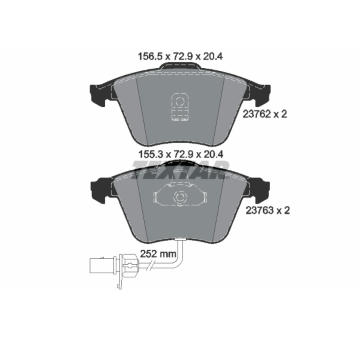 Sada brzdových destiček, kotoučová brzda TEXTAR 2376201