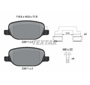 Sada brzdových destiček, kotoučová brzda TEXTAR 2381103