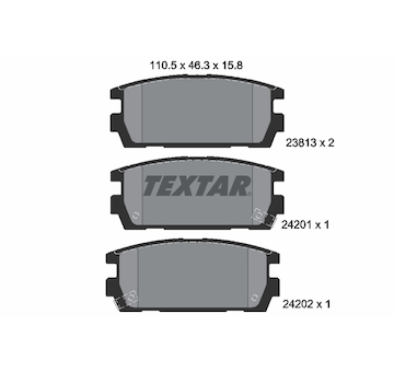 Sada brzdových destiček, kotoučová brzda TEXTAR 2381301