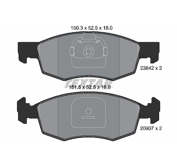 Sada brzdových destiček, kotoučová brzda TEXTAR 2384201