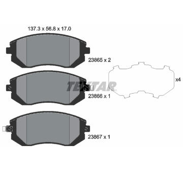 Sada brzdových destiček, kotoučová brzda TEXTAR 2386501