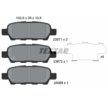 Sada brzdových destiček, kotoučová brzda TEXTAR 2387101