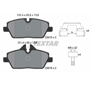 Sada brzdových destiček, kotoučová brzda TEXTAR 2391508