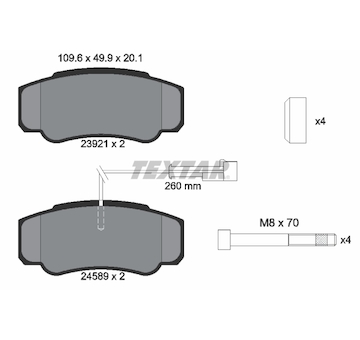 Sada brzdových destiček, kotoučová brzda Textar 2392103