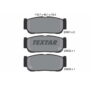 Sada brzdových platničiek kotúčovej brzdy TEXTAR 2393101
