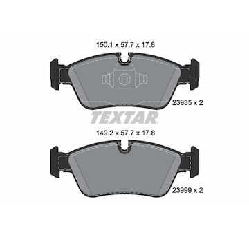 Sada brzdových platničiek kotúčovej brzdy TEXTAR 2393501