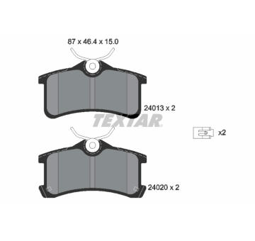 Sada brzdových destiček, kotoučová brzda TEXTAR 2401301