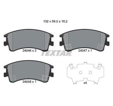Sada brzdových destiček, kotoučová brzda TEXTAR 2404601