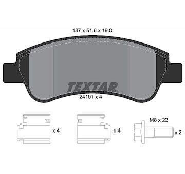 Sada brzdových destiček, kotoučová brzda TEXTAR 2410101