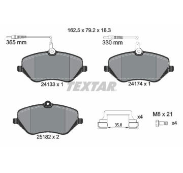 Sada brzdových destiček, kotoučová brzda TEXTAR 2413303