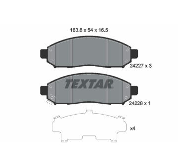 Sada brzdových destiček, kotoučová brzda TEXTAR 2422701