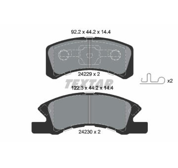 Sada brzdových destiček, kotoučová brzda TEXTAR 2422901