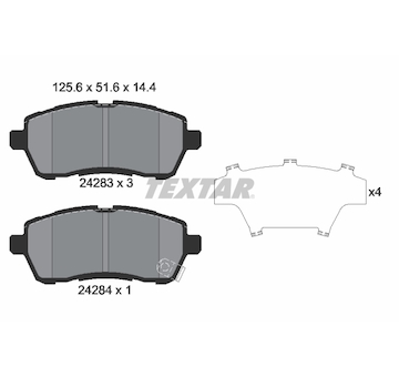 Sada brzdových destiček, kotoučová brzda TEXTAR 2428314