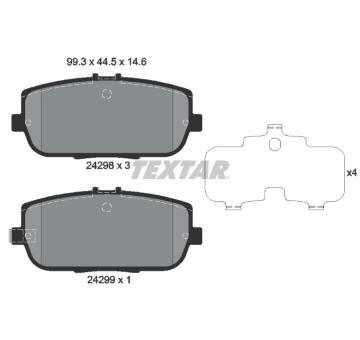 Sada brzdových destiček, kotoučová brzda TEXTAR 2429801