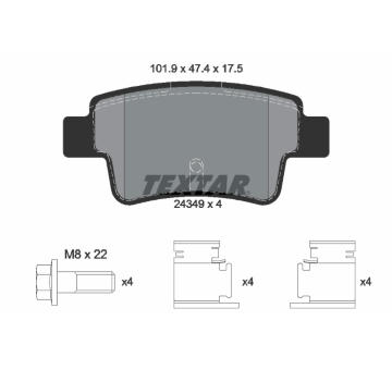 Sada brzdových platničiek kotúčovej brzdy TEXTAR 2434901