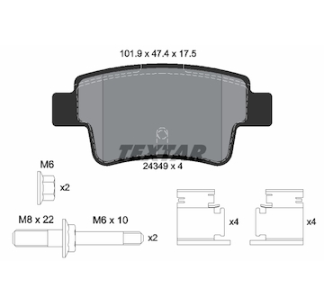 Sada brzdových destiček, kotoučová brzda TEXTAR 2434903