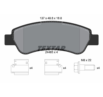 Sada brzdových platničiek kotúčovej brzdy TEXTAR 2446501