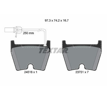 Sada brzdových destiček, kotoučová brzda TEXTAR 2451601