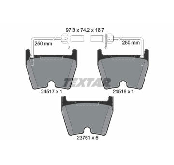 Sada brzdových destiček, kotoučová brzda TEXTAR 2451701