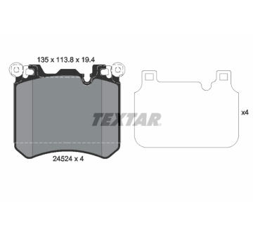 Sada brzdových destiček, kotoučová brzda TEXTAR 2452401