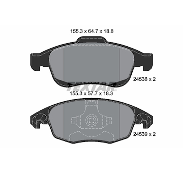 Sada brzdových destiček, kotoučová brzda Textar 2453801