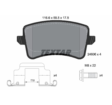 Sada brzdových destiček, kotoučová brzda TEXTAR 2460602