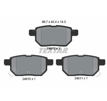 Sada brzdových destiček, kotoučová brzda TEXTAR 2461001