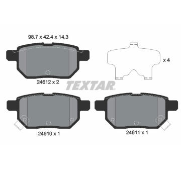 Sada brzdových destiček, kotoučová brzda TEXTAR 2461001