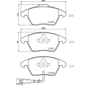 Sada brzdových destiček, kotoučová brzda TEXTAR 2469682