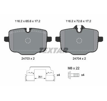 Sada brzdových destiček, kotoučová brzda TEXTAR 2470303