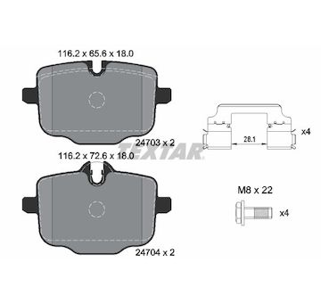 Sada brzdových platničiek kotúčovej brzdy TEXTAR 2470381