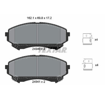Sada brzdových destiček, kotoučová brzda TEXTAR 2494001
