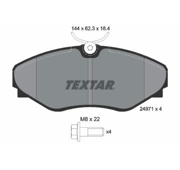 Sada brzdových destiček, kotoučová brzda Textar 2497101