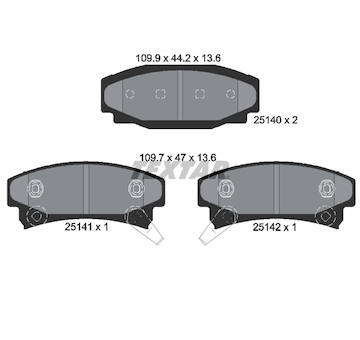 Sada brzdových destiček, kotoučová brzda TEXTAR 2514001