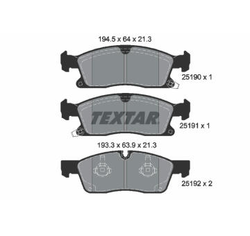 Sada brzdových destiček, kotoučová brzda TEXTAR 2519001