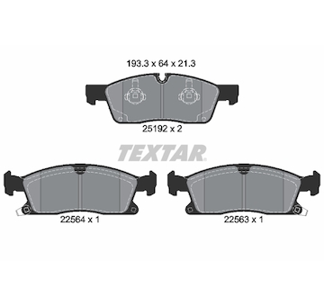 Sada brzdových destiček, kotoučová brzda TEXTAR 2519207