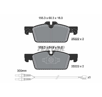 Sada brzdových destiček, kotoučová brzda TEXTAR 2522204
