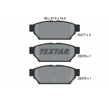 Sada brzdových destiček, kotoučová brzda TEXTAR 2527701