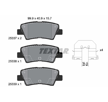 Sada brzdových destiček, kotoučová brzda TEXTAR 2533701