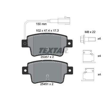 Sada brzdových destiček, kotoučová brzda TEXTAR 2535701