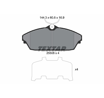 Sada brzdových destiček, kotoučová brzda TEXTAR 2550801