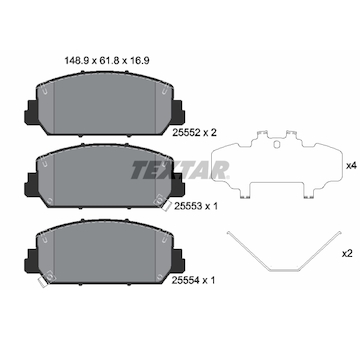 Sada brzdových destiček, kotoučová brzda TEXTAR 2555201