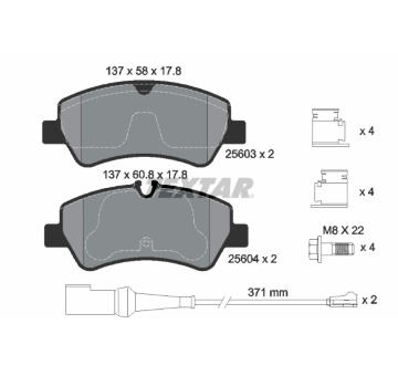 Sada brzdových destiček, kotoučová brzda TEXTAR 2560303