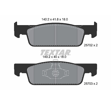 Sada brzdových platničiek kotúčovej brzdy TEXTAR 2570201