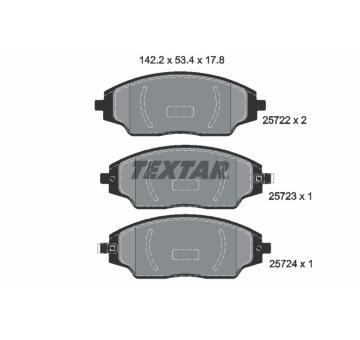 Sada brzdových destiček, kotoučová brzda TEXTAR 2572201