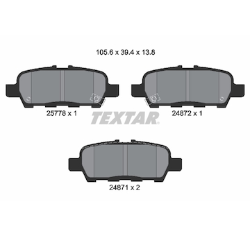 Sada brzdových destiček, kotoučová brzda TEXTAR 2577801