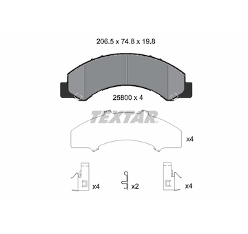 Sada brzdových platničiek kotúčovej brzdy TEXTAR 2580001