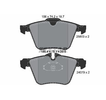 Sada brzdových destiček, kotoučová brzda TEXTAR 2580301