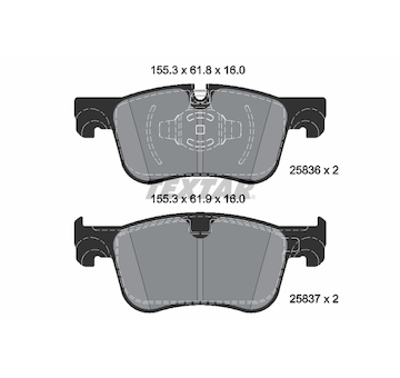 Sada brzdových destiček, kotoučová brzda TEXTAR 2583605